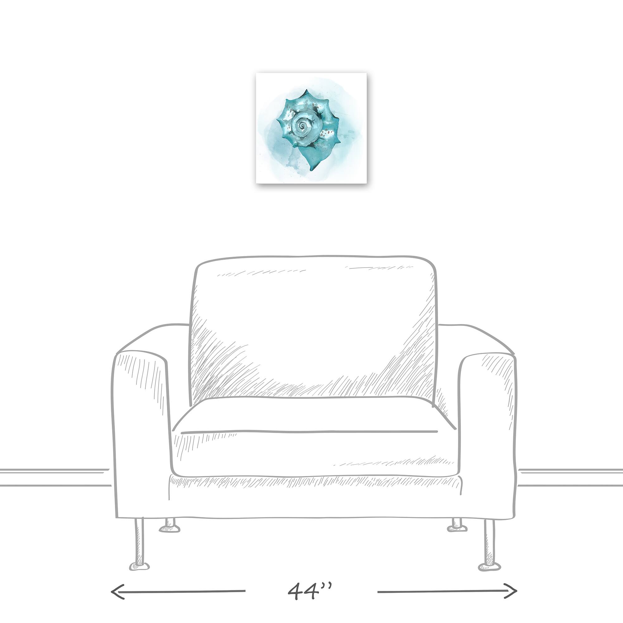 Blue Seashell 12" x 12" Canvas Wall Art